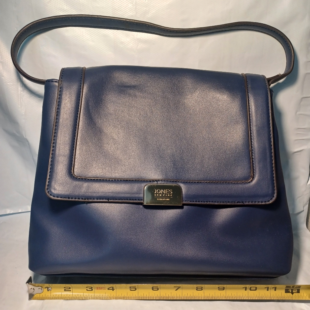 Jones New York Shoulder Bag Navy Blue 10" X 13"